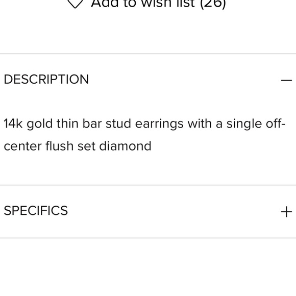 Zoe Chicco 14k yellow gold and single diamond bar studs earrings pair - Picture 4 of 16